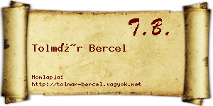 Tolmár Bercel névjegykártya